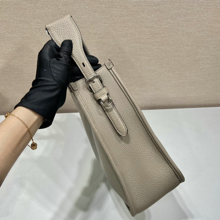 Prada Leather Shoulder Bag Grey 1BC073