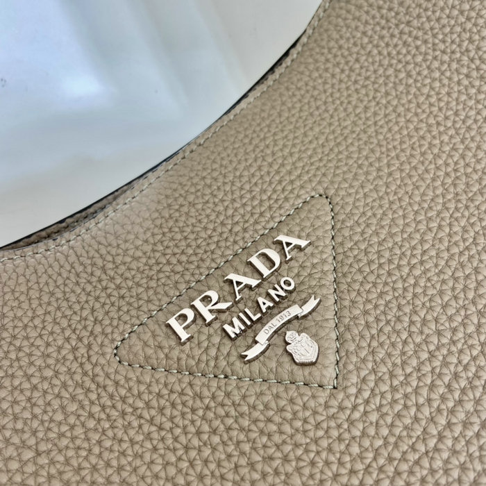 Prada Leather Shoulder Bag Grey 1BC073