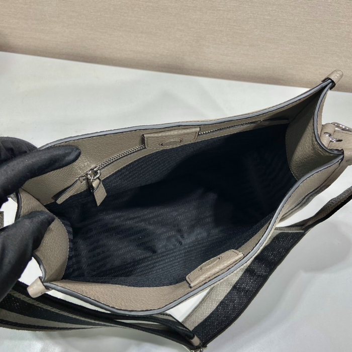 Prada Leather Shoulder Bag Grey 1BC073