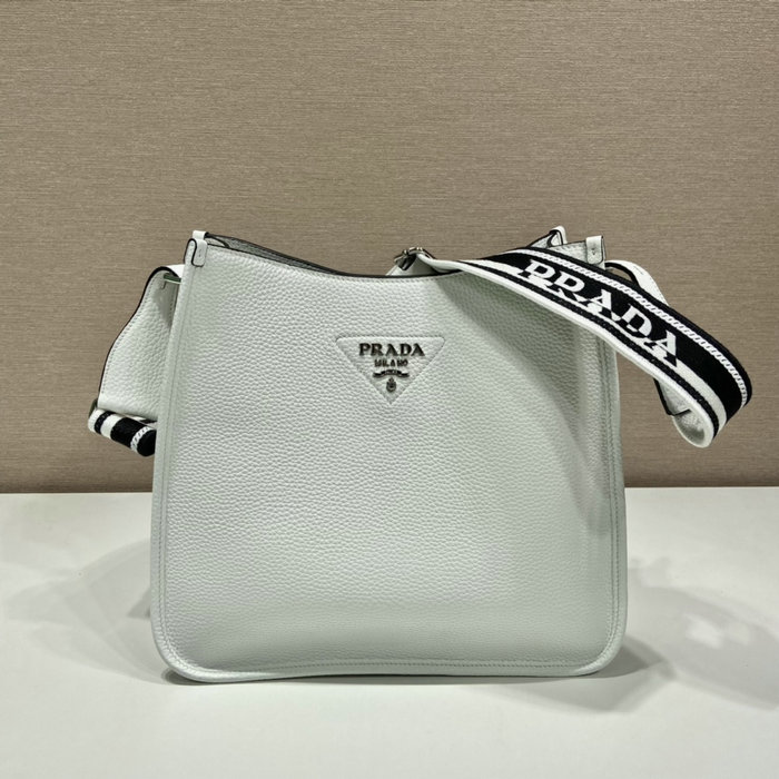 Prada Leather Shoulder Bag White 1BC073