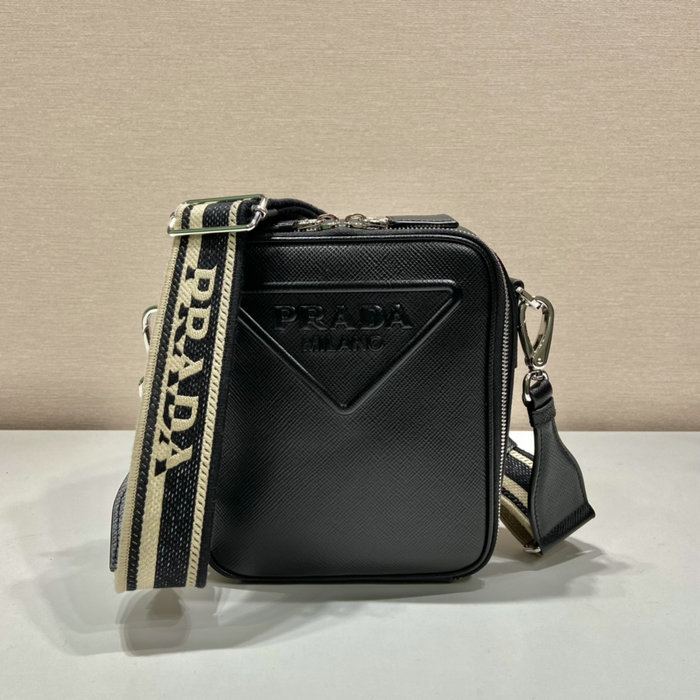 Prada Saffiano Leather Shoulder Bag Black 2VH154