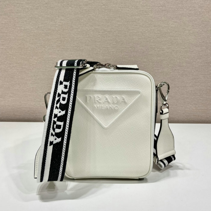 Prada Saffiano Leather Shoulder Bag White 2VH154