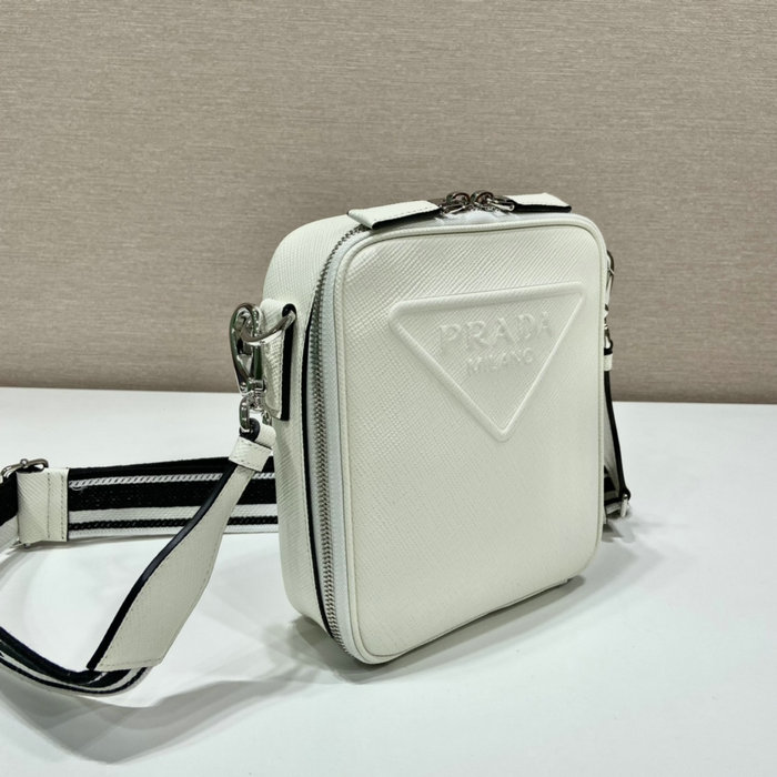 Prada Saffiano Leather Shoulder Bag White 2VH154