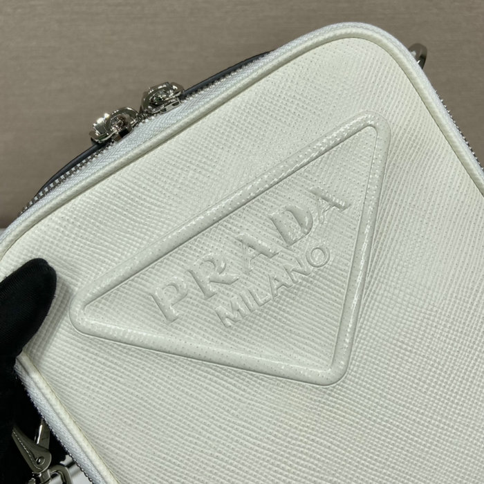 Prada Saffiano Leather Shoulder Bag White 2VH154