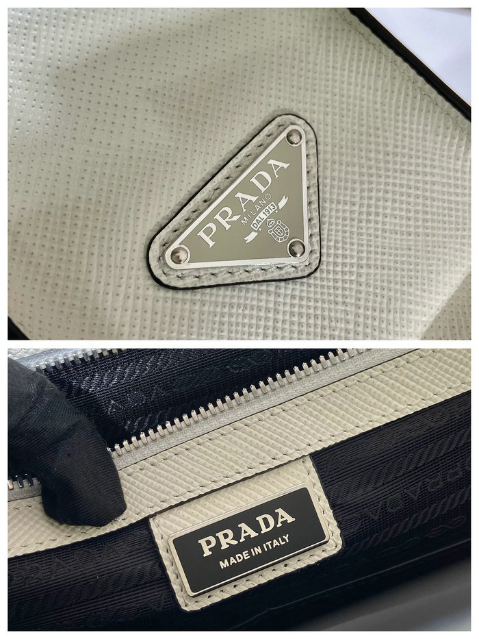 Prada Saffiano Leather Tote Bag White 2VG084