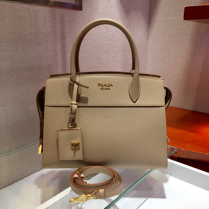 Prada Saffiano leather Tote Bag Beige lBA046