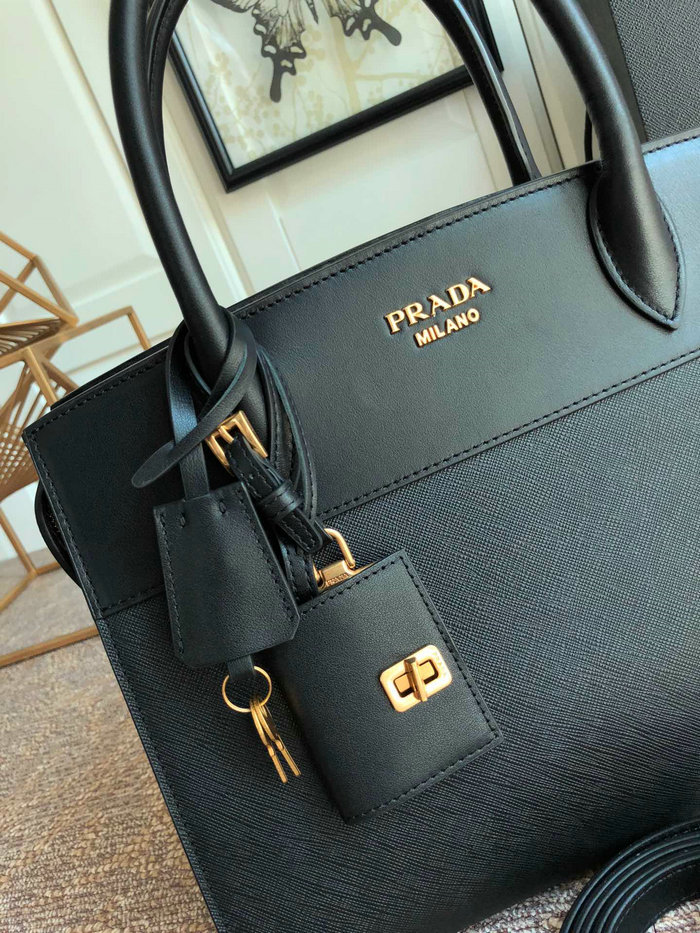 Prada Saffiano leather Tote Bag Black lBA046