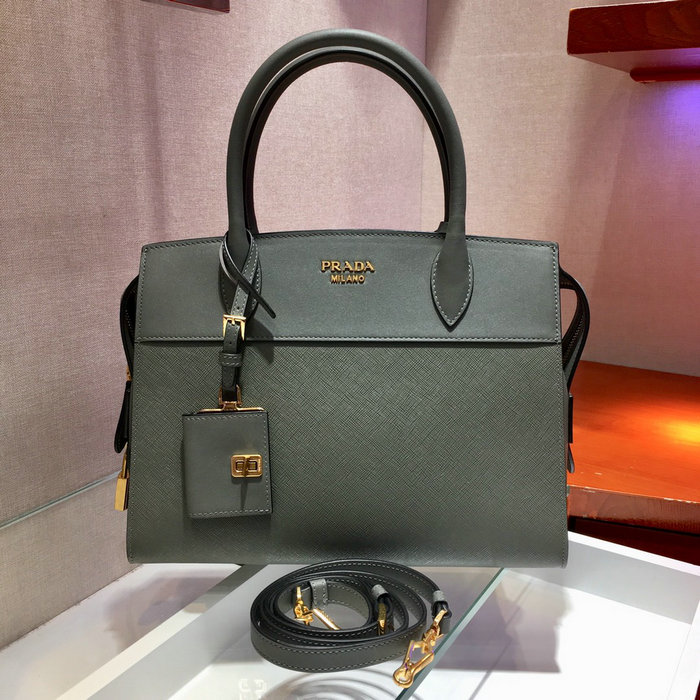 Prada Saffiano leather Tote Bag Grey lBA046