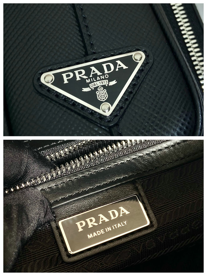 Prada Saffiano leather shoulder bag Black 2VH152