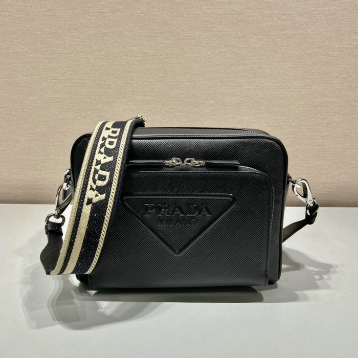 Prada Saffiano leather shoulder bag Black 2VH152