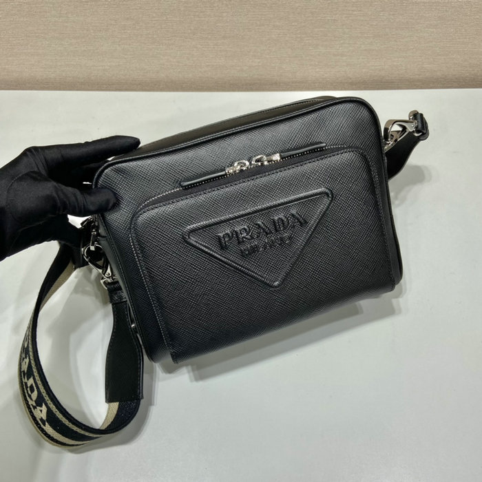 Prada Saffiano leather shoulder bag Black 2VH152