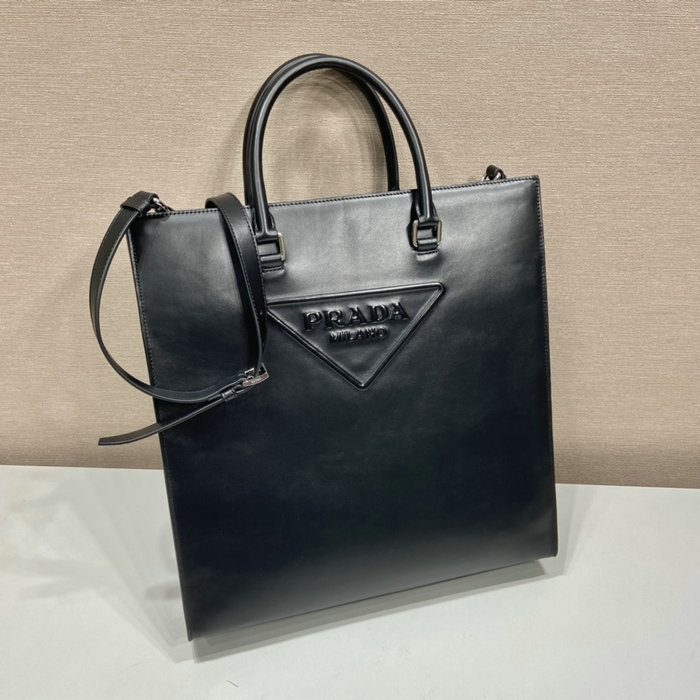 Prada Smooth Leather Tote Bag Black 2VG084