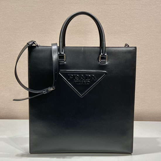 Prada Smooth Leather Tote Bag Black 2VG084