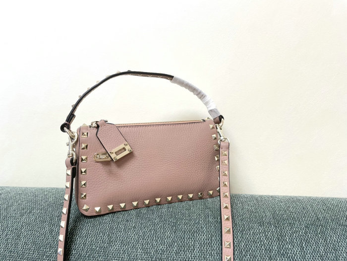 Valentino Garavani Rockstud Leather Shoulder Bag Pink V5500