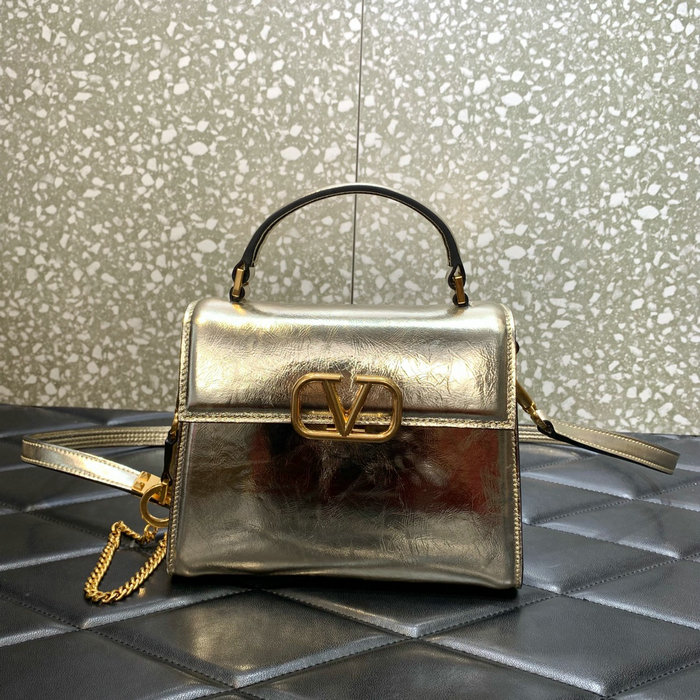 Valentino Mini Vsling Handbag Gold V0097