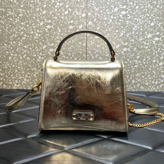 Valentino Mini Vsling Handbag Gold V0097