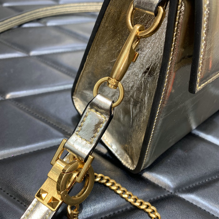 Valentino Mini Vsling Handbag Gold V0097