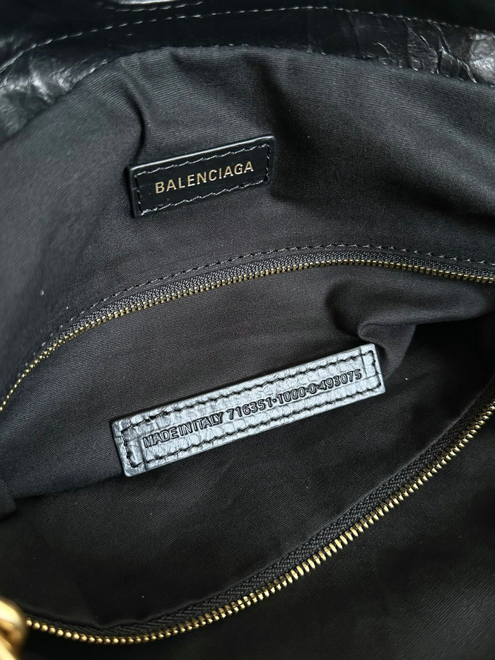 Balenciaga Crush Medium Tote Bag Black B742941