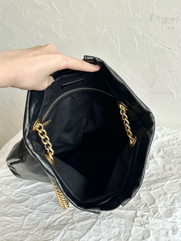 Balenciaga Crush Medium Tote Bag Black B742941