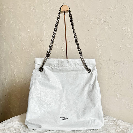 Balenciaga Crush Medium Tote Bag White B742941