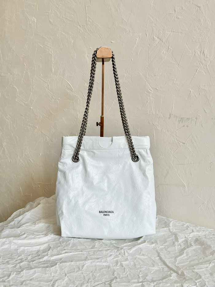 Balenciaga Crush Small Tote Bag White B742942