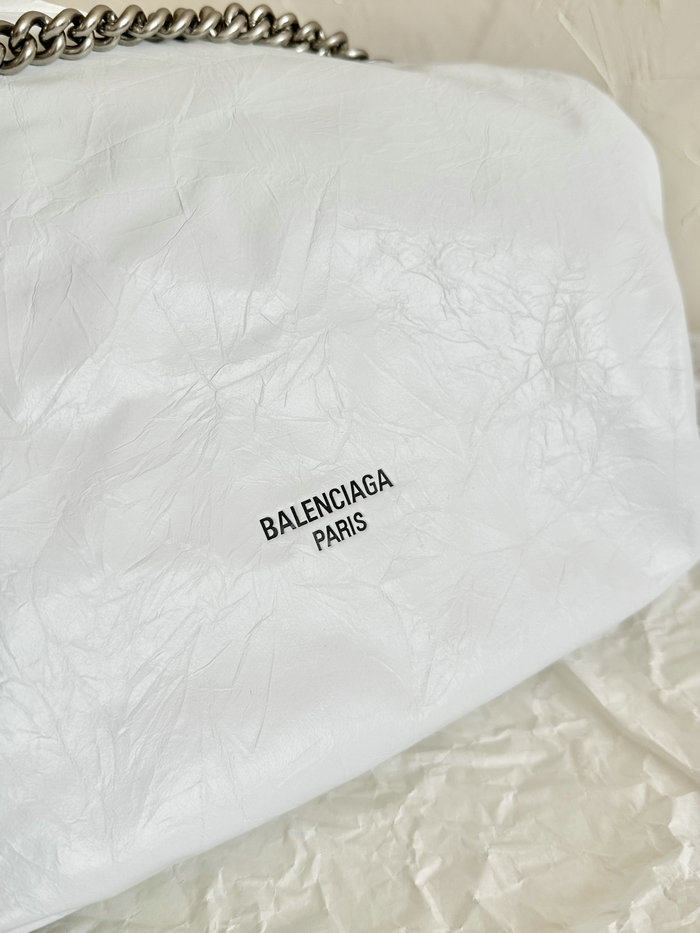 Balenciaga Crush Small Tote Bag White B742942