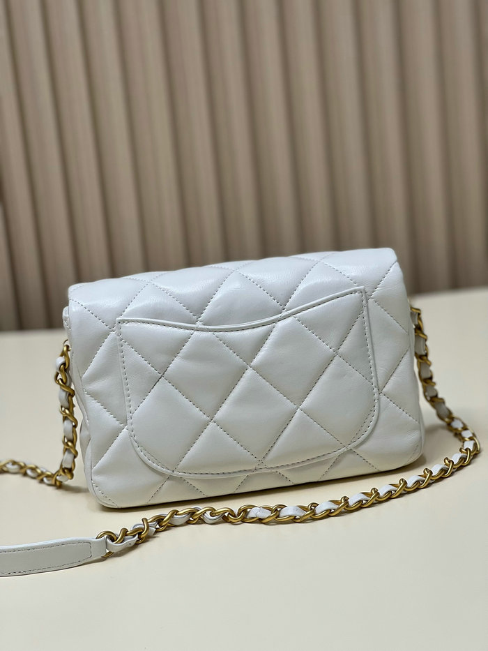 Chanel Lambskin Small Flap Bag White AS3986