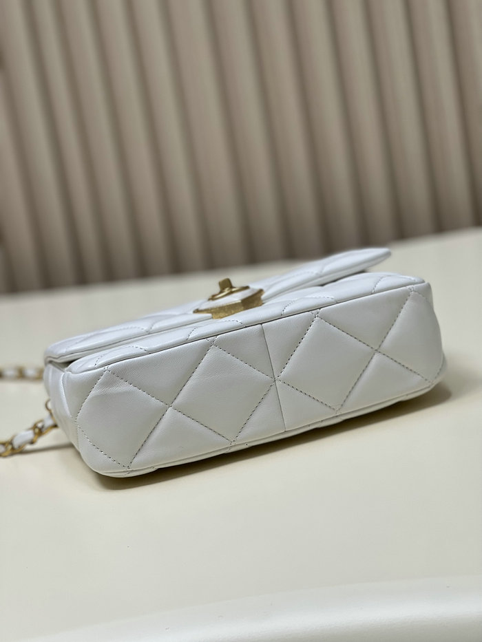 Chanel Lambskin Small Flap Bag White AS3986