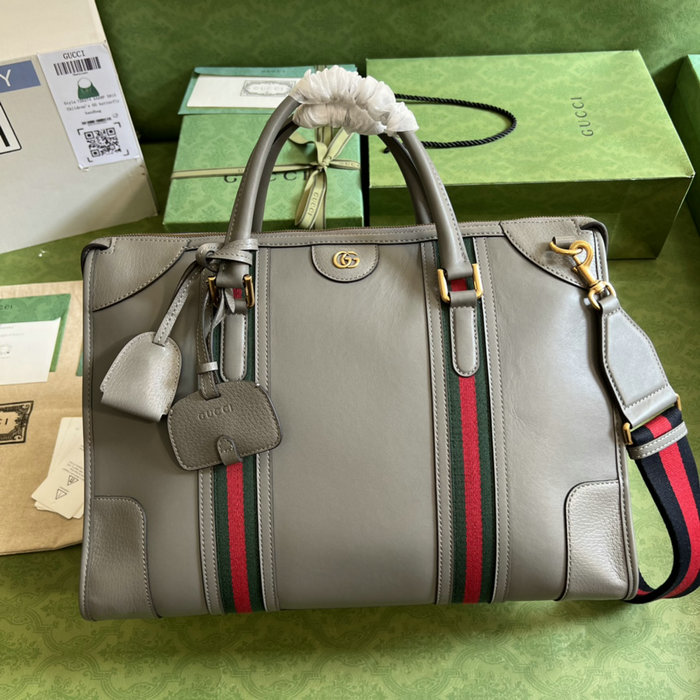 Gucci Bauletto Extra Large Duffle Bag Grey 715671