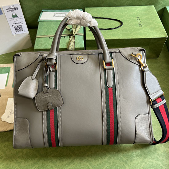 Gucci Bauletto Extra Large Duffle Bag Grey 715671