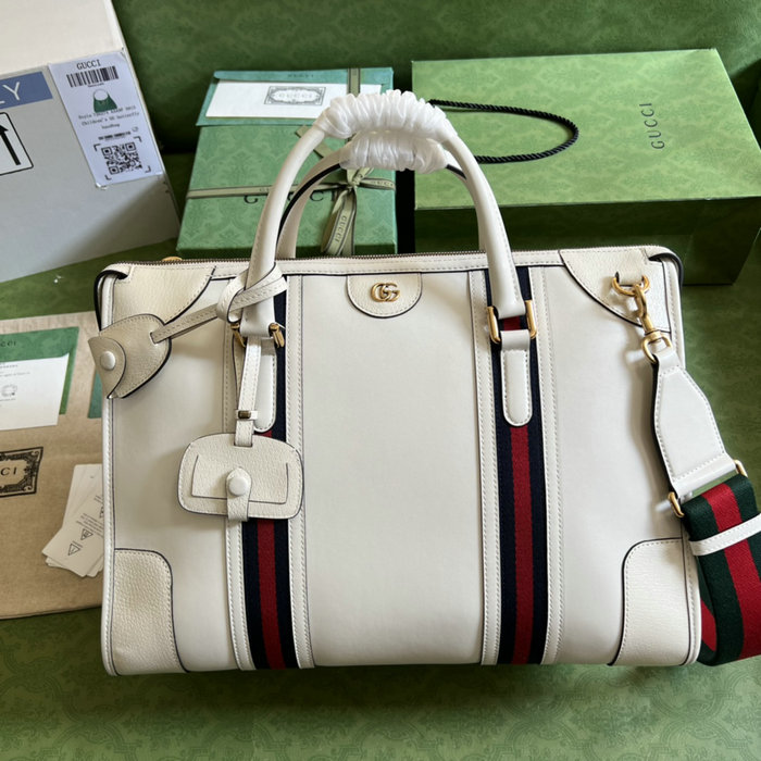 Gucci Bauletto Extra Large Duffle Bag White 715671