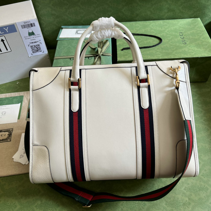Gucci Bauletto Extra Large Duffle Bag White 715671