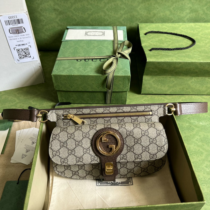 Gucci Supreme canvas Blondie belt bag brown 718154