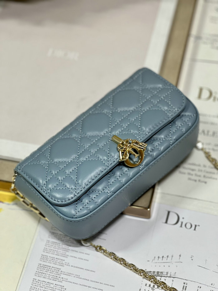 LADY DIOR PHONE POUCH Blue D0977