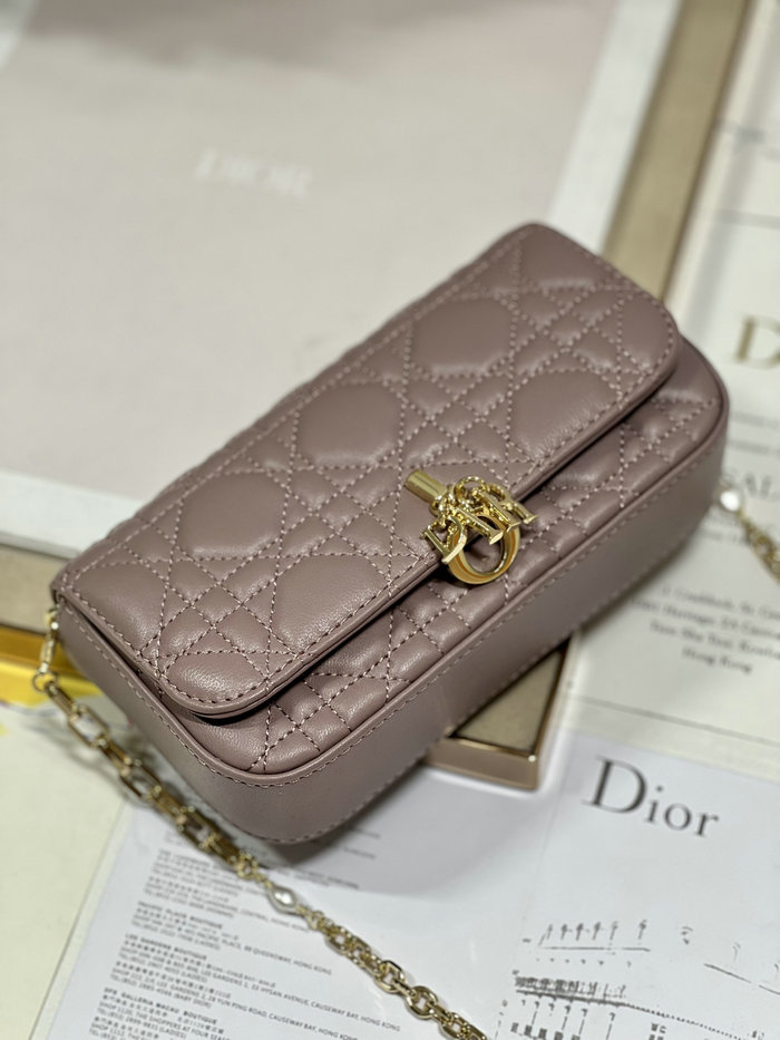 LADY DIOR PHONE POUCH Pink D0977