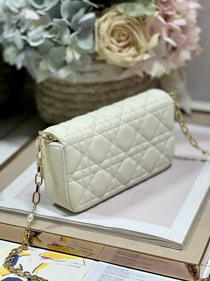 LADY DIOR PHONE POUCH White D0977