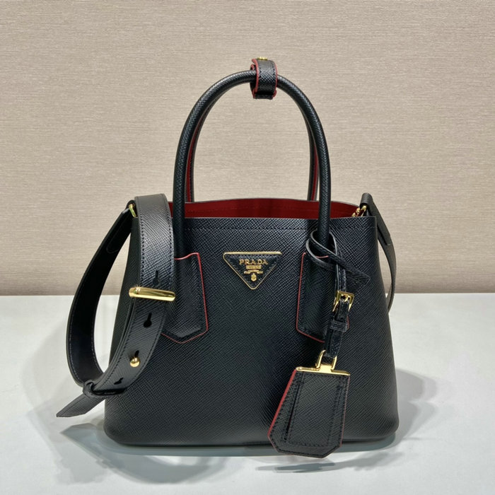 Prada Double Saffiano leather mini bag Black 1BG443