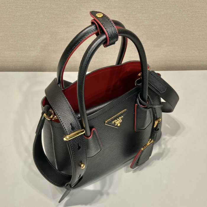 Prada Double Saffiano leather mini bag Black 1BG443