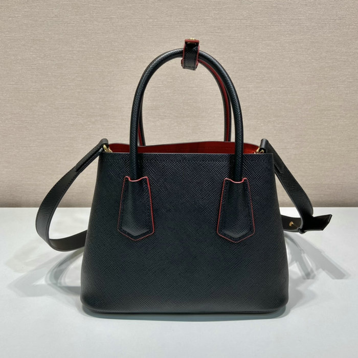 Prada Double Saffiano leather mini bag Black 1BG443