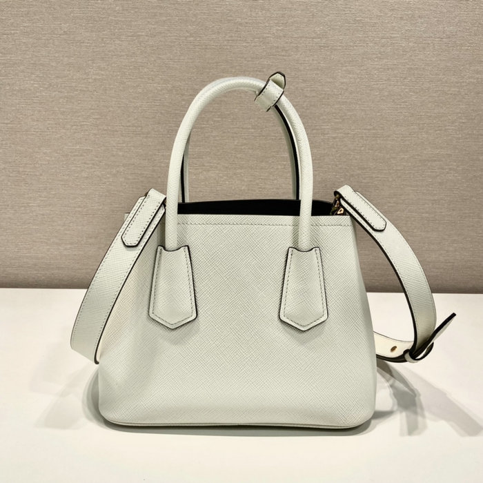 Prada Double Saffiano leather mini bag White 1BG443