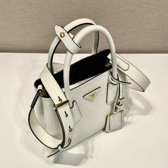 Prada Double Saffiano leather mini bag White 1BG443