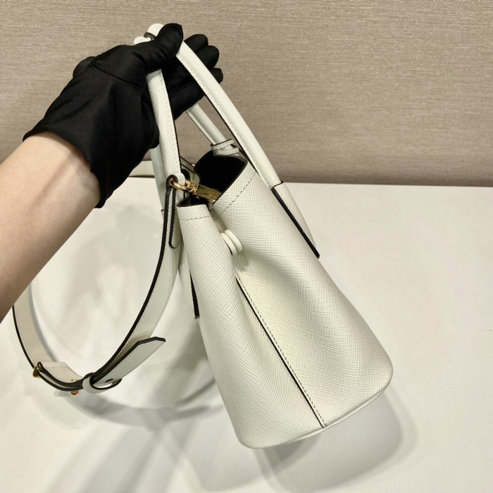 Prada Double Saffiano leather mini bag White 1BG443