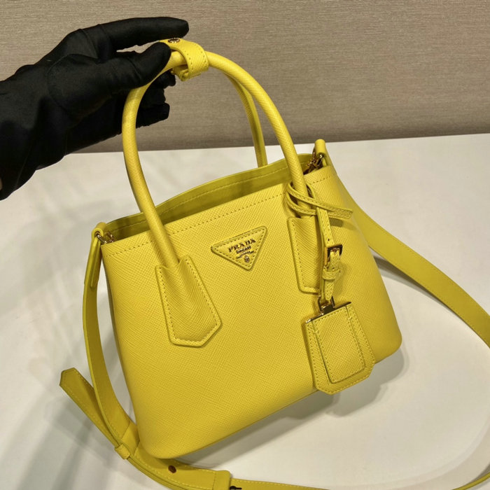 Prada Double Saffiano leather mini bag Yellow 1BG443