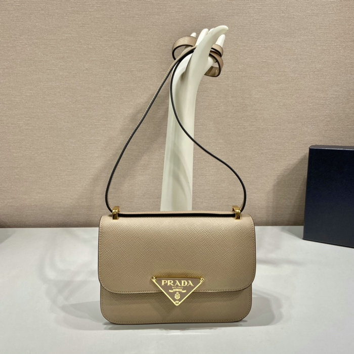 Prada Embleme Saffiano shoulder bag Beige 1BD320