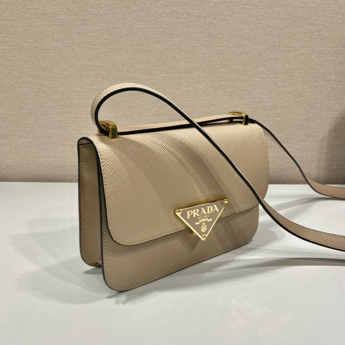 Prada Embleme Saffiano shoulder bag Beige 1BD320