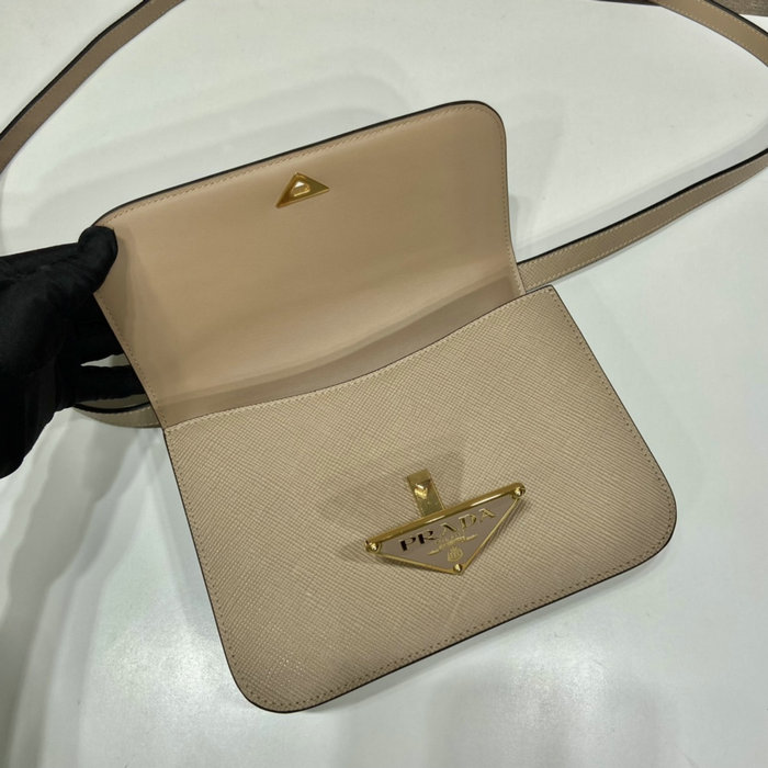 Prada Embleme Saffiano shoulder bag Beige 1BD320