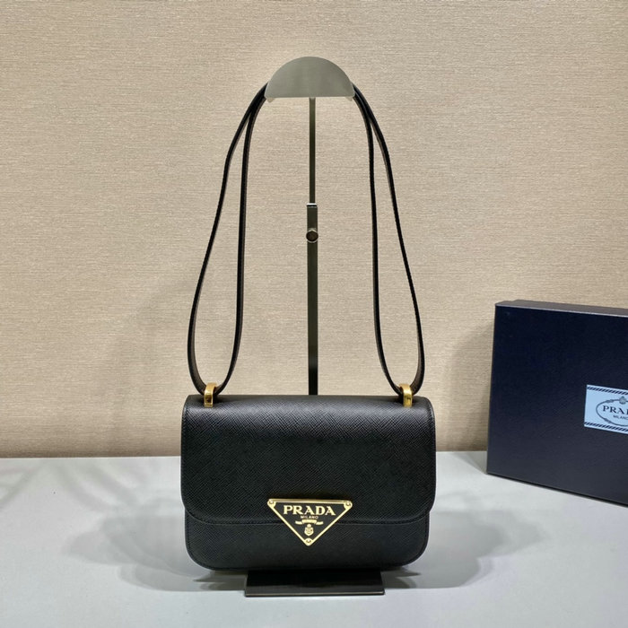 Prada Embleme Saffiano shoulder bag Black 1BD320