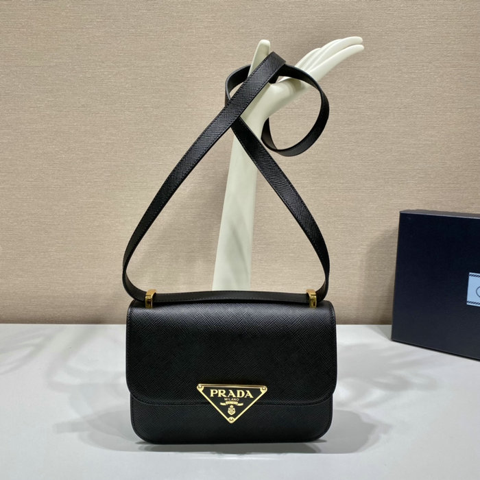 Prada Embleme Saffiano shoulder bag Black 1BD320
