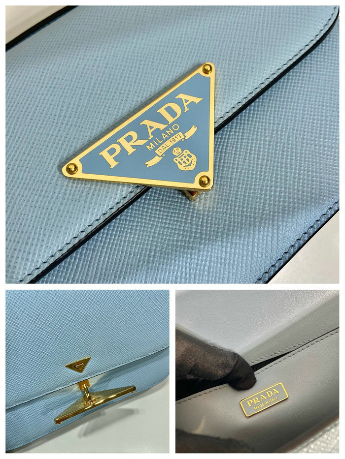 Prada Embleme Saffiano shoulder bag Blue 1BD320