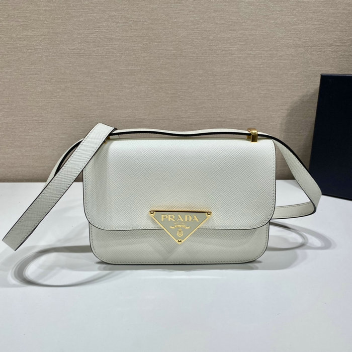 Prada Embleme Saffiano shoulder bag White 1BD320